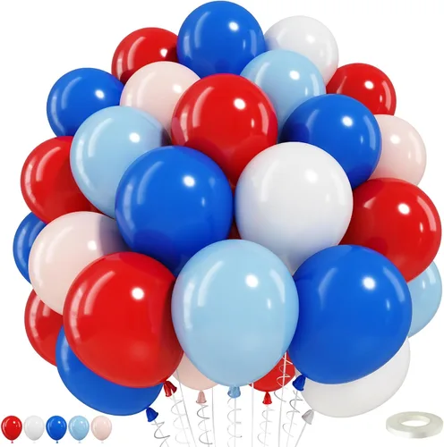 Miniatura 18 de Globos azul marino y dorados, 50 piezas de globos de confeti azul marino perla doble relleno blanco arena metálico cromado dorado de 12 pulgadas