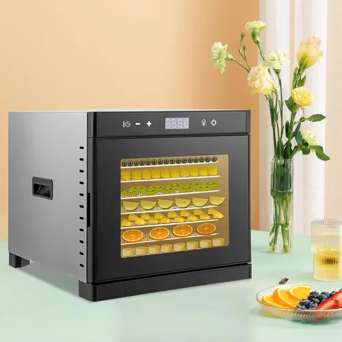 Miniatura 3 de Deshidratadores mejorados para alimentos y cecina, secadora deshidratada de 700 W, máquina secadora de bandejas de acero inoxidable 8/6