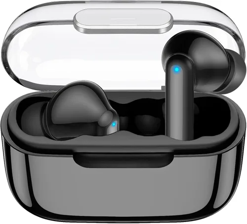 Miniatura 8 de kurdene Auriculares inalámbricos, Bluetooth 5.3 en auriculares intrauditivos ligeros con sonido de graves profundos, 48 horas de tiempo de Blanco