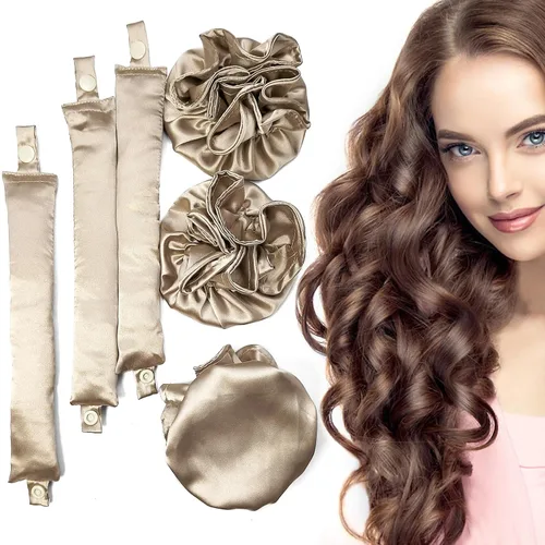 Rizador de pelo satinado sin calor, 3 juegos/6 piezas, varilla flexible para todo tipo de cabello, sin rizadores de calor para dormir, C-3 juegos,