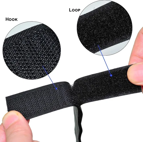 Miniatura 5 de Cinta de velcro para coser de 3/4 pulgadas de ancho, color negro, no adhesiva, 1 yarda de longitud, cinta de nailon negro, juego de sujetadores