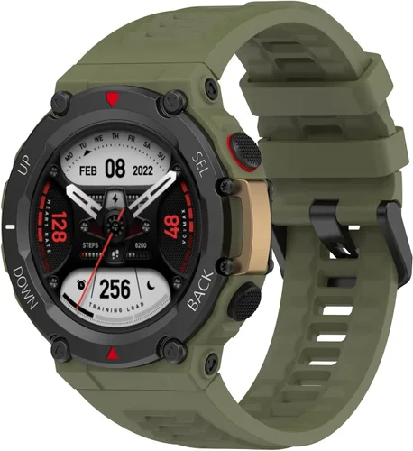 Miniatura 2 de TenCloud Paquete de 3 correas deportivas de silicona suave compatibles con Amazfit T-Rex 2 Smart Watch para hombre Negro+Nave+Verde