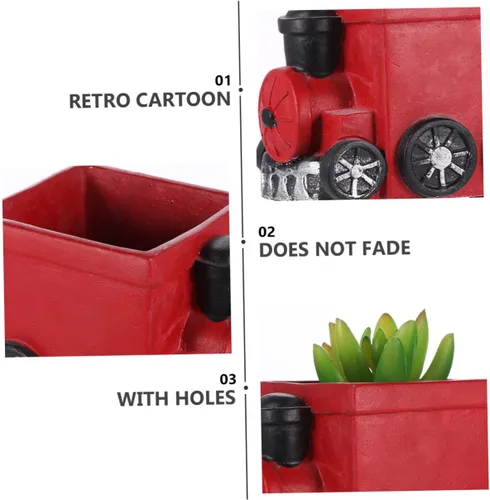 Miniatura 2 de Yardwe Maceta de escritorio de estilo minimalista, maceta de cactus para oficina, cocina, patio Rojo