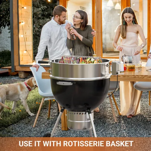 Miniatura 6 de onlyfire Kit de anillo de asador de acero inoxidable para parrilla de carbón Weber de 22 pulgadas y otras parrillas similares