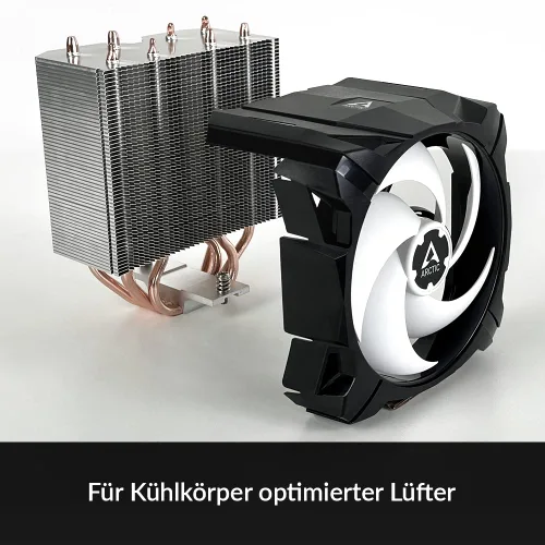 Miniatura 6 de ARCTIC Freezer i35 - Enfriador de CPU de Torre Única, Específico para Intel, Ventilador P-Fan de 120 mm Optimizado a Presión, 0–1800 RPM, 4 Tubos