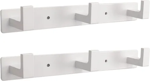 Miniatura 21 de Perchero, 6 Ganchos Triples de Acero Inoxidable Resistente, Ganchos de Pared Montados en la Pared, Barra de Ganchos Rústica para Ropa/Llaves