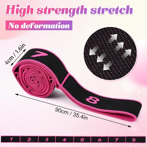 Miniatura 2 de 3 unidades de bandas de resistencia de fitness para estiramiento y yoga, bandas de resistencia de fitness con asas, ejercicio de tirador de moda