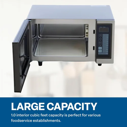 Miniatura 5 de FSE Microondas comerciales con control digital de almohadilla táctil, interior de 1 pie cúbico, acero inoxidable, 1000 vatios, aprobado por UL y NSF