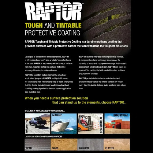 Miniatura 4 de U-POL Raptor - Kit de revestimiento en aerosol de uretano blanco brillante para caja de camioneta con pistola rociadora gratis, 6 litros