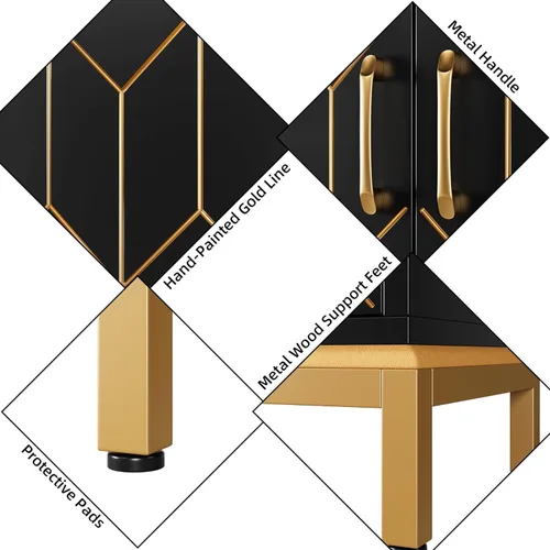 Miniatura 4 de GAOMON Armario de buffet, aparador con almacenamiento, armario de almacenamiento de buffet moderno con puertas y estantes para cocina, oficina