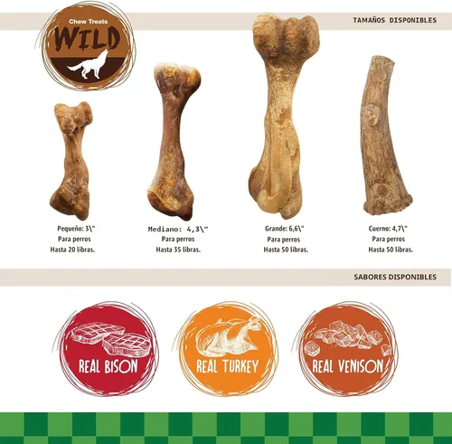 Miniatura 7 de Nylabone Healthy Edibles WILD - Golosinas naturales masticables para perros grandes, de larga duración, para perros saludables, cuernos masticables
