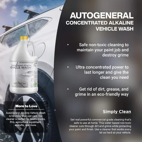 Miniatura 3 de AutoGeneral GCC 710 - Champú alcalino concentrado para lavado de vehículos, para limpieza y detalles, cortador de suciedad y grasa a base de agua
