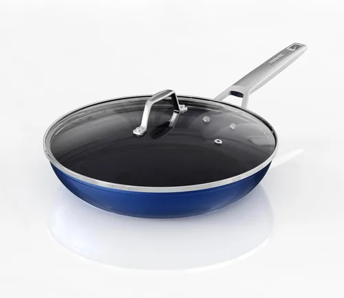 Miniatura 12 de MsMk - Sartén antiadherente pequeña azul de 8 pulgadas, sartén duradera para huevos y tortillas, revestimiento antiadherente de titanio y diamante