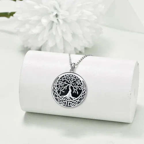 Miniatura 2 de Odinstone Collar de árbol de la vida, colgante de plata de ley para mujer, collar de árbol genealógico, joyería para mamáesposaabuela