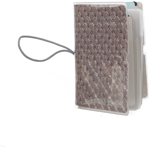Miniatura 4 de Soporte para tarjetas de crédito para mujeres, soporte para cupones de tarjetas de fidelidad y organizador con 32 ranuras para tarjetas, lentejuelas