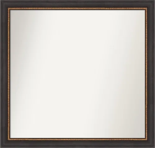 Miniatura 161 de Amanti Art Espejo de baño negro para sobre el fregadero, 23 x 23 pulgadas, espejo cuadrado negro Ashton, marco de madera tradicional mediano, se