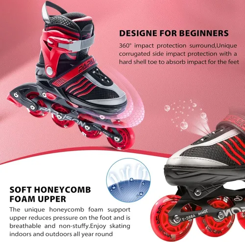 Miniatura 6 de PAPAISON Patines en línea ajustables para niños, patines para niños de 4 a 16 años, patines en línea para niñas de 5 a 8 años y de 8 a 12 años