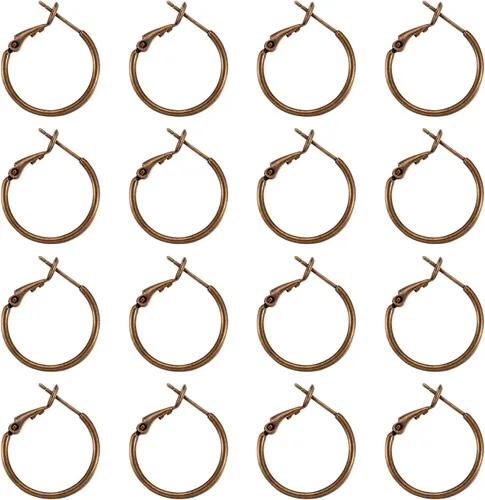 Miniatura 15 de Craftdady Aretes de aro chapados en oro de 14 quilates, 12 pares de aretes de aro de latón con múltiples bucles, círculo, lágrima, flor, palanca