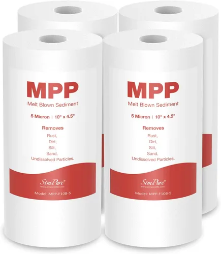 SimPure Filtros de agua de sedimentos, 5 micrones, 10 x 4.5 pulgadas, repuesto para toda la casa, compatible con W15-PR, DGD-5005, FP15B, HD-950A,