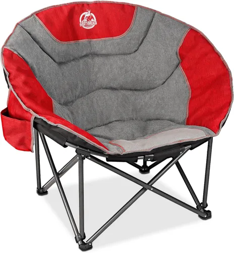 Miniatura 10 de Northroad Silla de campamento XXL con diseño de luna, silla redonda de gran tamaño, platillo acolchado plegable con bolsillo lateral, capacidad