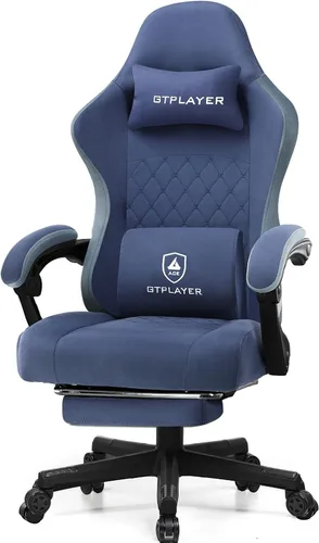 Miniatura 11 de GTPLAYER Silla Gaming, Silla de Oficina para Computadora con Cojín de Resorte de Bolsillo, Reposabrazos de Conexión y Reposapiés, Silla Ergonómica