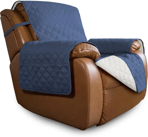 Miniatura 318 de Easy-Going - Funda para sofá, futón y sillón sin reposabrazos, reversible, resistente al agua, para mascotas y niños (azul oscuro/azul claro)