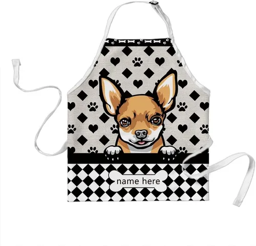 Miniatura 24 de Delantal lindo de lunares de perro personalizado Peeking Dog Boxer, Boxer-2