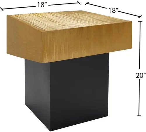 Miniatura 3 de Meridian Furniture Colección Palladium Modern Mesa auxiliar superior texturizada contemporánea con base de metal negro mate, 18 pulgadas de ancho