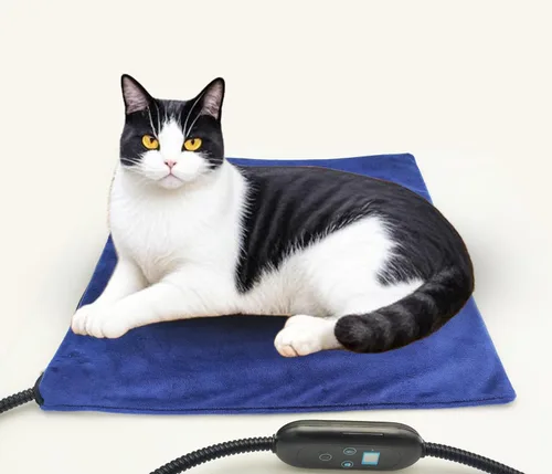 Miniatura 7 de Almohadilla térmica grande para mascotas para gatos y perros, 24 x 36 pulgadas, 6 niveles de calor, temporizador de apagado automático, impermeable