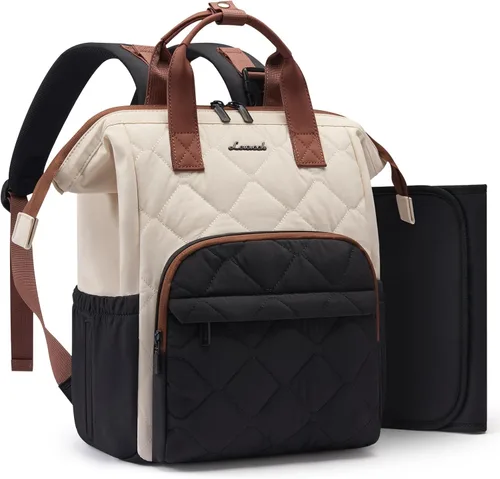 Miniatura 17 de LOVEVOOK Mochila pequeña para pañales, mini bolsa de bebé para niña y niño con cambiador, mochila para pañales para mamá papá con hebillas para Negro