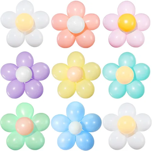 CHENGU Juego de 27 globos de margaritas con diseño de margaritas, globos de látex de 10 pulgadas para decoración de bodas, cumpleaños, baby shower,