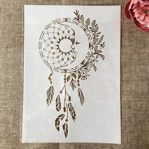 Miniatura 11 de TIAMECH Plantilla de cámara 3D reutilizable A4 para pintar, plantilla de capas de cámara digital de mandala, arte de pared de bricolaje, muebles