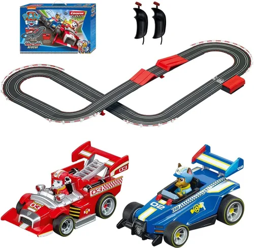 Carrera GO juego de carreras de autos con batería, escala 1:43, pista de carreras con rampa de salto para niños de 5 años en adelante, Paw Patrol