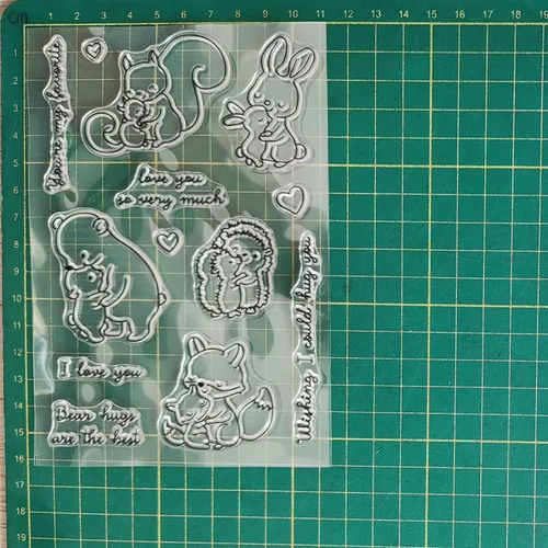 Miniatura 6 de Juego de sellos y troqueles de animales para hacer tarjetas, sellos transparentes y troqueles de corte de metal para álbumes de recortes