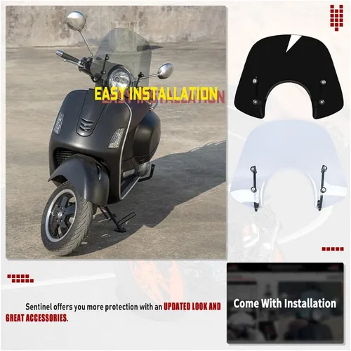 Miniatura 5 de Deflector de Pantalla de Viento para Motos Deportivas y Scooters, Parabrisas para Piaggio Vespa LX 150 125 50 LX125 LX150 LX50 GT200 GT 200 GTS250