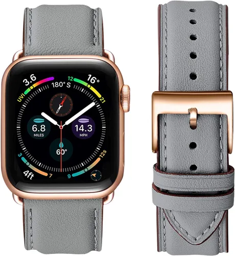 Miniatura 20 de Bandas cuadradas compatibles con Apple Watch de 38 mm, 40 mm, 41 mm, 42 mm, 44 mm, 45 mm, 49 mm, correa de muñeca de cuero genuino para iWatch SE