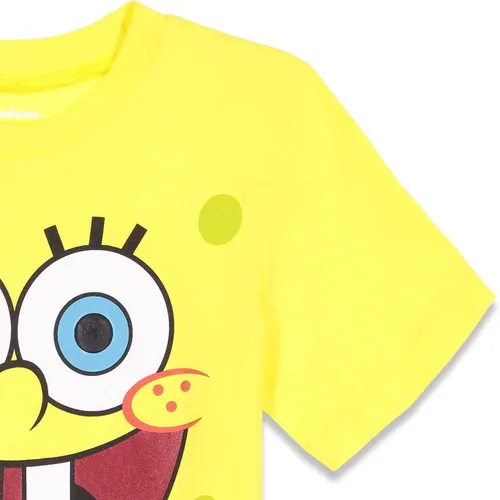 Miniatura 5 de Nickelodeon Bob Esponja Squarepants - Conjunto de camiseta y pantalones cortos de malla para niños