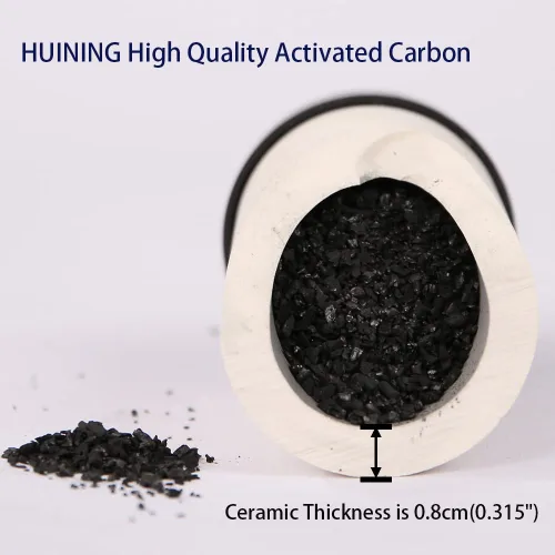 Miniatura 4 de HUI NING Vela de filtro de cerámica de repuesto de 10 pulgadas con carbón activado para sistema de filtro de agua por gravedad de encimera, cubo