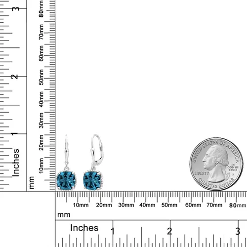 Miniatura 51 de Gem Stone King Aretes colgantes de plata de ley 925 de 0.315 pulgadas para mujer