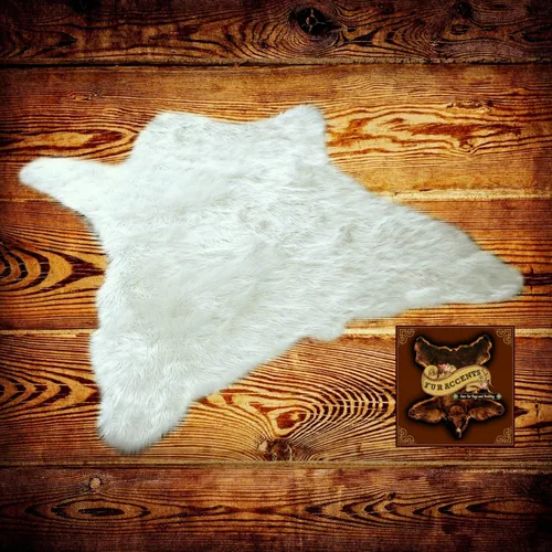 Miniatura 2 de Alfombra de piel sintética de alta calidad con piel de oso, pelo largo lanudo de felpa, piel, piel de oveja, alfombra para tiro