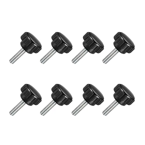 Miniatura 16 de TA-VIGOR 4 piezas M6 x 0.787 in tornillo de pulgar macho, rosca de acero al carbono, perillas moleteadas, agarre métrico M6 tornillo de pulgar