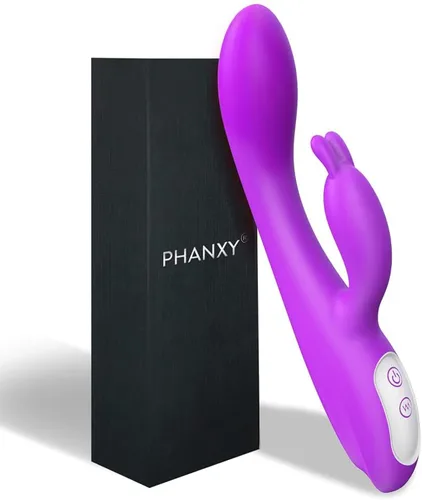 Miniatura 2 de Vibrador Rabbit G Spot con función de calefacción y orejas de conejo para estimulación del clítoris y punto G, consolador impermeable con 9 potentes