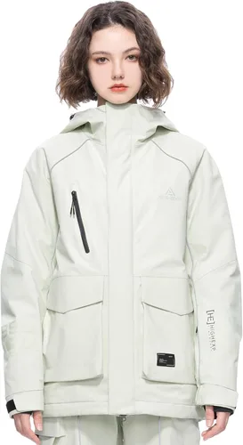 Miniatura 9 de Chaqueta de esquí para snowboard, nieve, invierno, impermeable, aislada, resistente al viento, holgada, cálida con capucha para hombres y mujeres