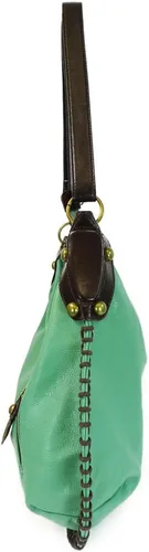 Miniatura 5 de Chala Bolsos de mano, estilo casual, suave, grande hombro o bolso cruzado con llavero, color verde azulado, Búho