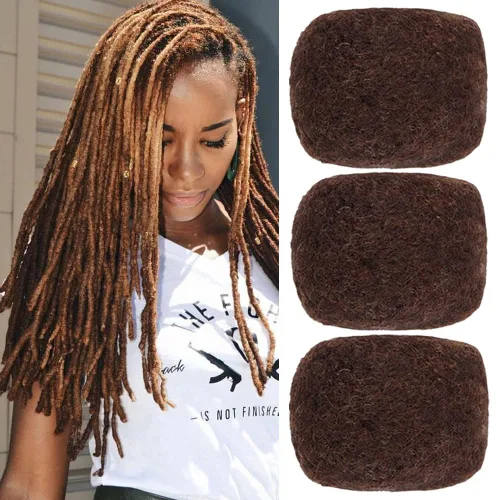 Miniatura 53 de Extensiones Loc de 10 pulgadas de grosor de cabello humano de 10 pulgadas, 10 hebras, extensiones de rastas de cabello humano para mujeres