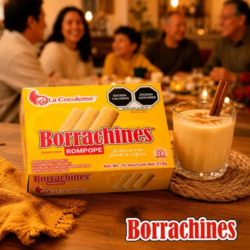 Miniatura 5 de Borrachines La Coculense Sabor Rompope 24pcs Caja 10.9oz sin alcohol Auténtico caramelo mexicano