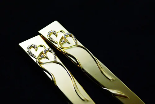 Miniatura 3 de Cuchillo de cristal para tostar de boda de oro y servidor de pastel de boda grabado personalizado