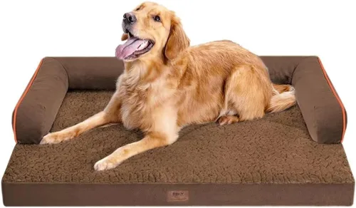 Miniatura 121 de Cama ortopédica impermeable para perros pequeños, cama para perros de tamaño mediano, cómoda cama para mascotas y gatos con lados, funda extraíble