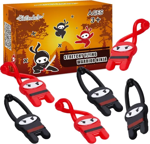 Shindel 40 piezas de ninjas voladores, juguetes ninja elásticos para niños, rellenos de bolsas de regalo, juguetes de caja del tesoro para aula,