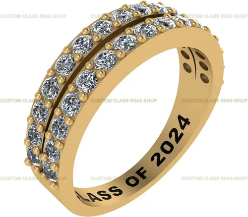 Miniatura 2 de Custom High School and College Class Ring Sterling Silver / 10K/ 14K Gold - GRA Certified Moissanites/Lab Grown Diamonds Ring Graduation Gifts for